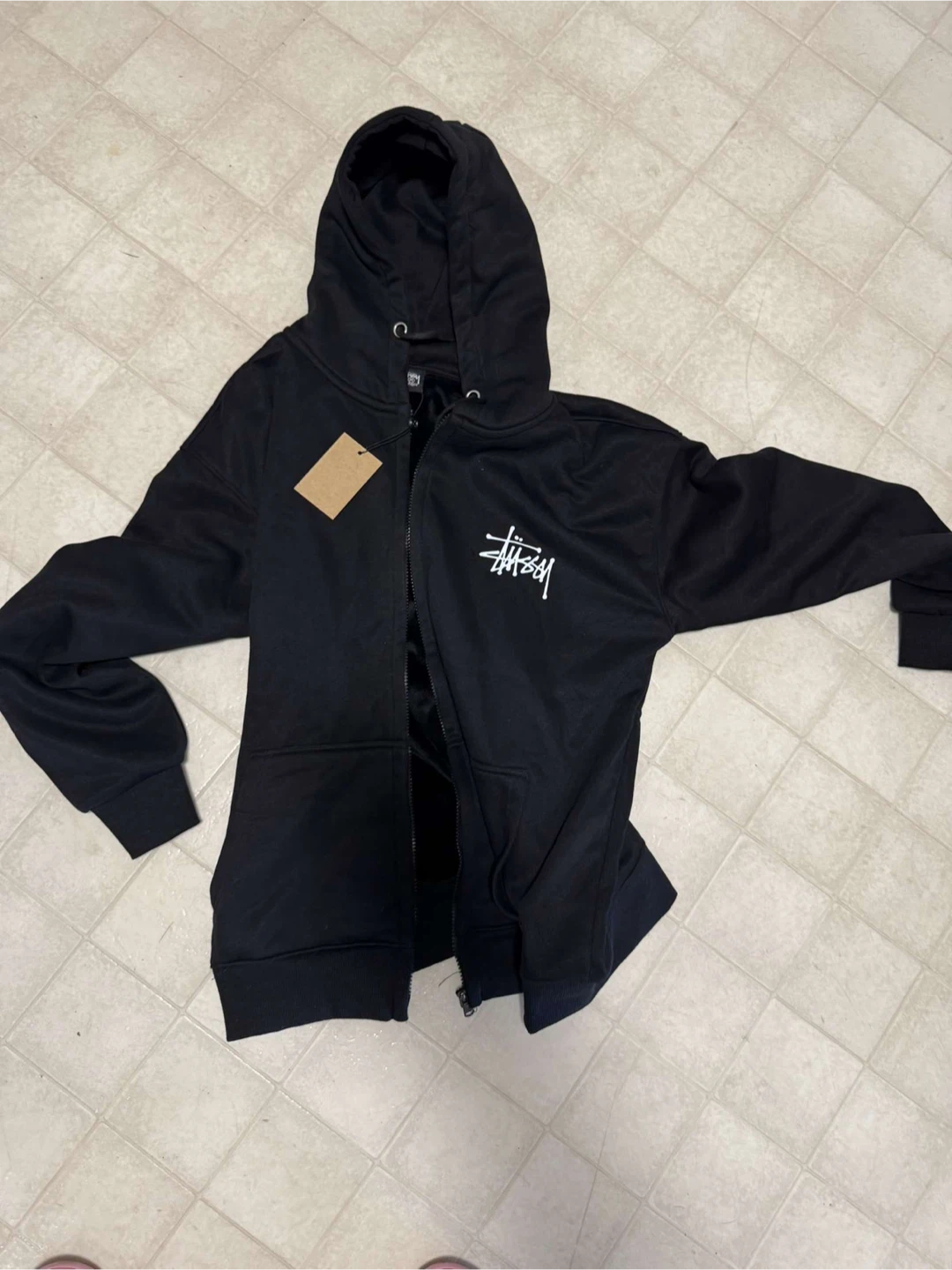 Stussy Black Zip-Up Hoodie
