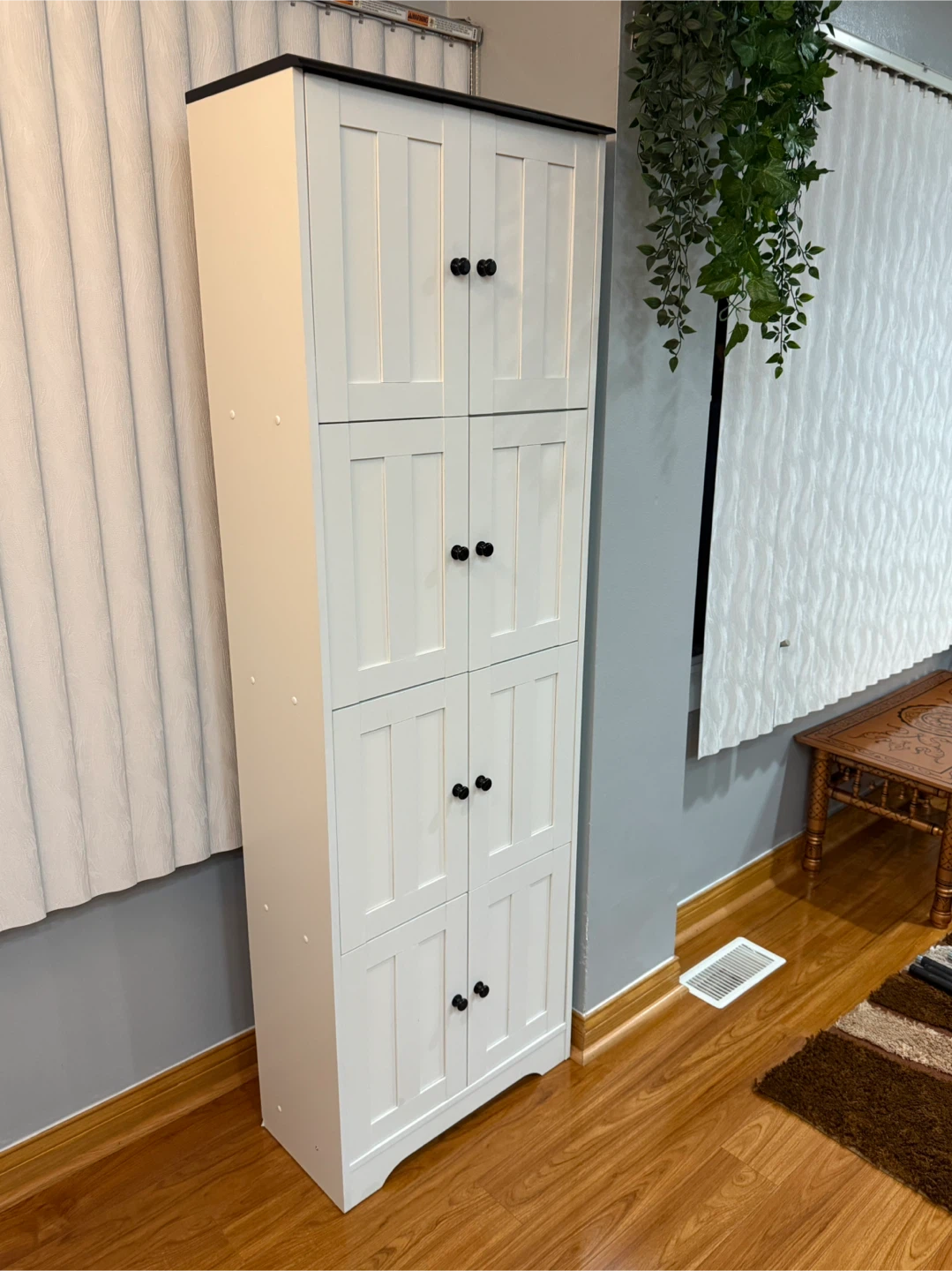 White Storage Cabinet with Doors