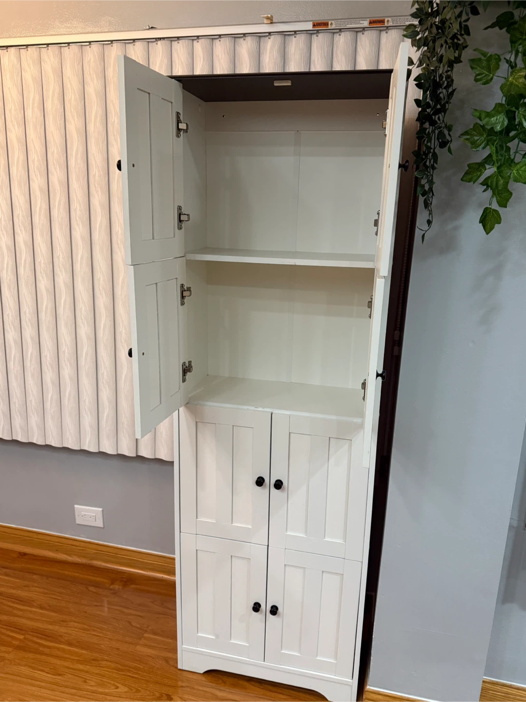 White Storage Cabinet with Doors - photo 5