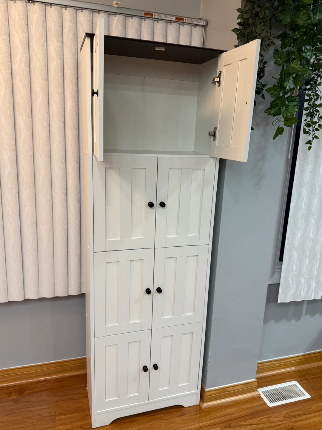 White Storage Cabinet with Doors - photo 4