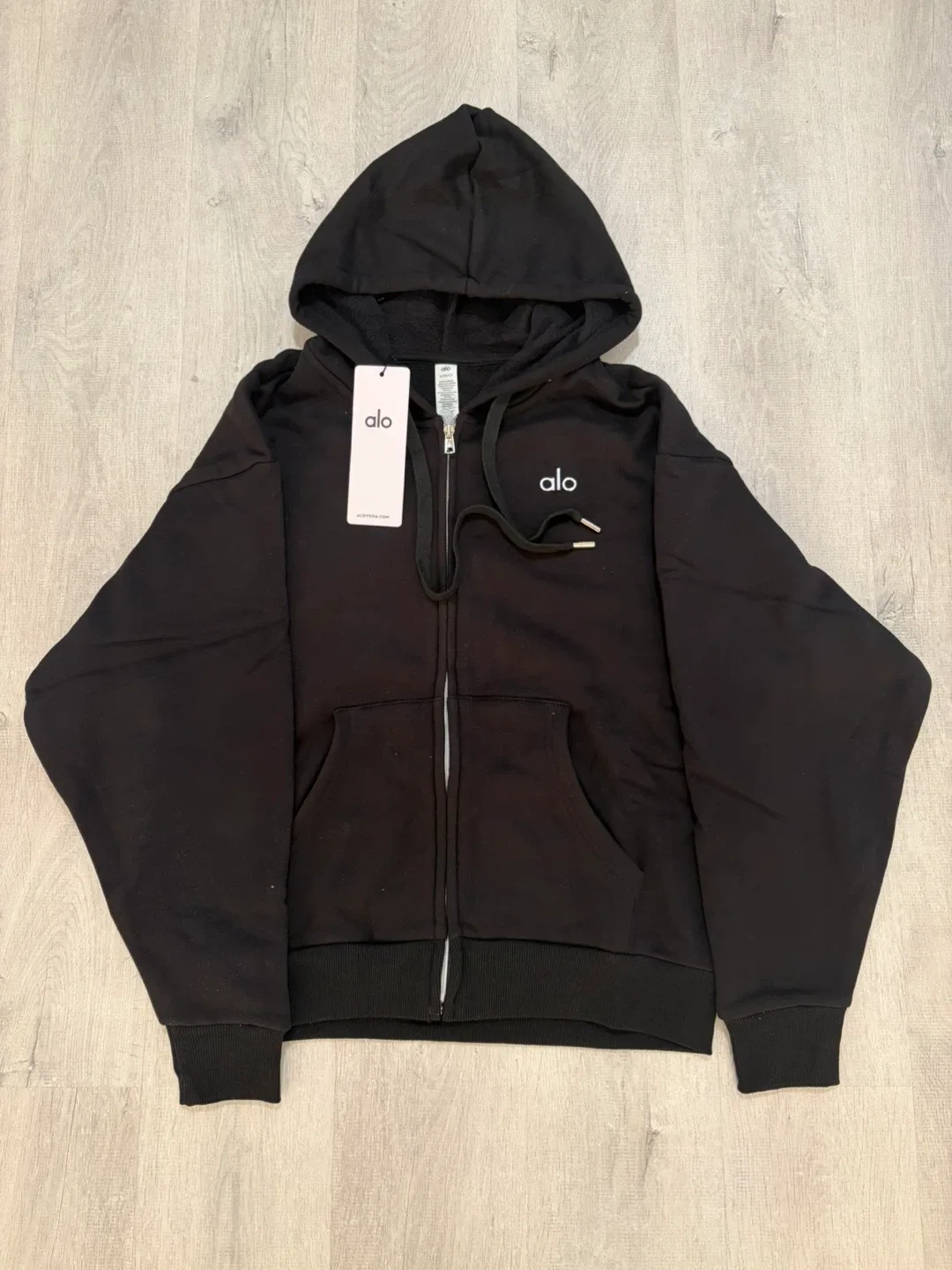 ALO Accolade Full Zip Hoodie - Black image indicator(2)