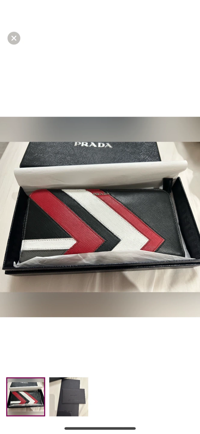 Prada Wallet - Black, Red & White
