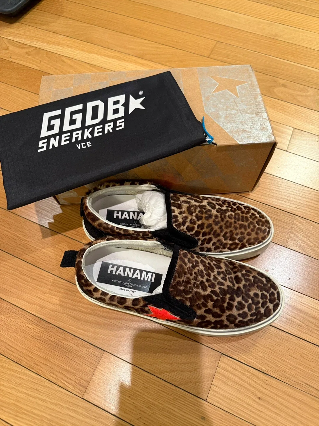 Golden Goose Leopard Print Slip-On Sneakers Size 39- US 8.5 image indicator(4)