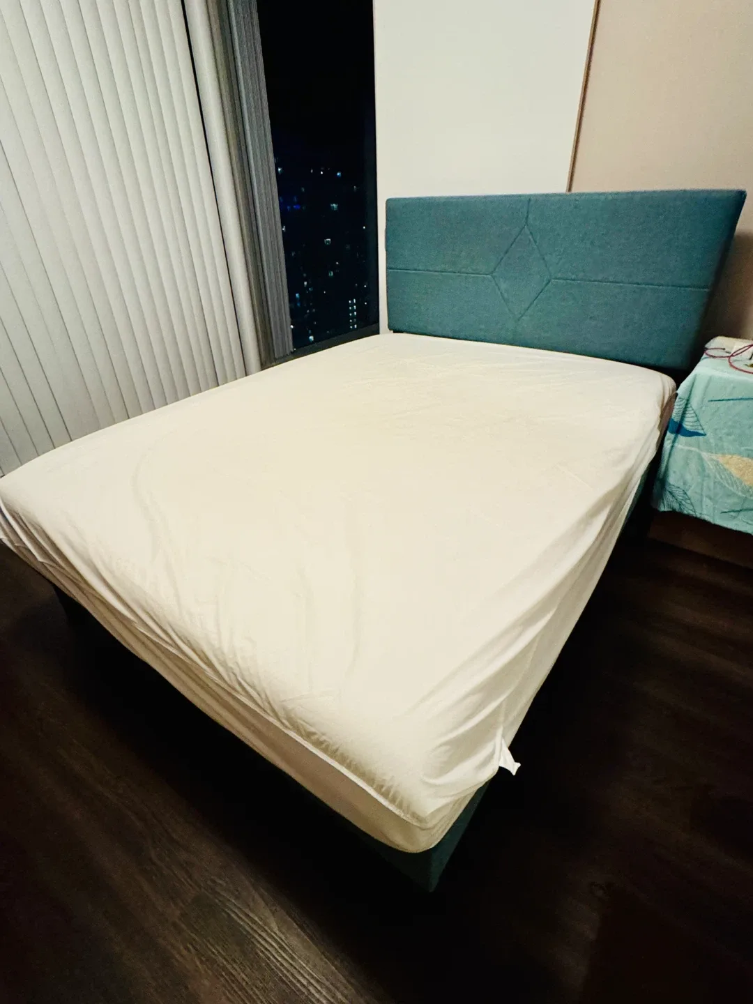 Green Upholstered Twin Bed Frame