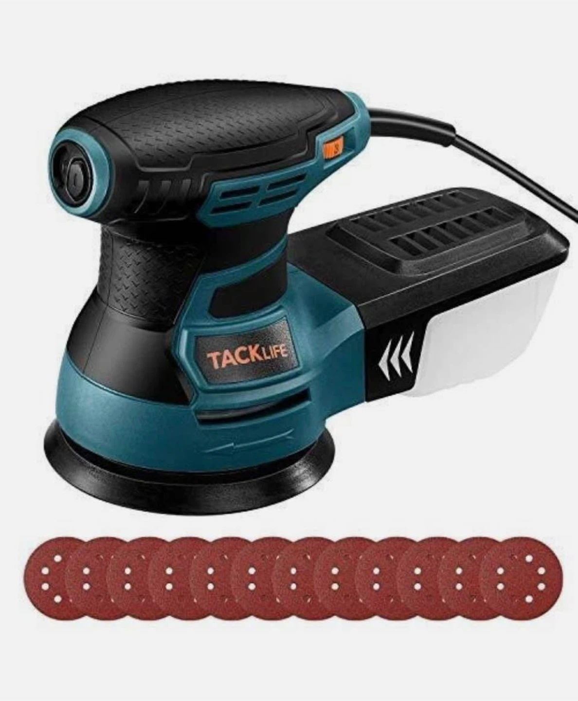 3.0-Amp 5-Inch Orbital Sander With 12 Pcs Sandpapers
