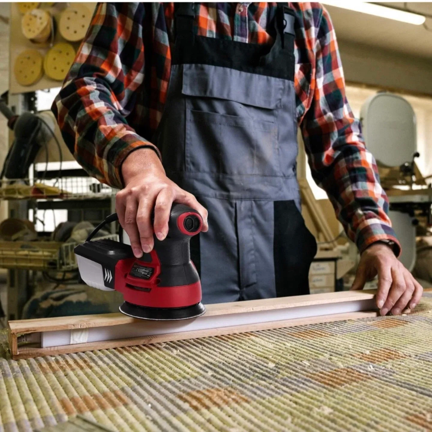 3.0-Amp 5-Inch Orbital Sander With 12 Pcs Sandpapers image indicator(5)