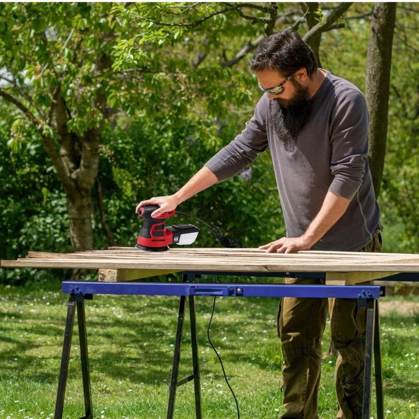 3.0-Amp 5-Inch Orbital Sander With 12 Pcs Sandpapers image indicator(7)