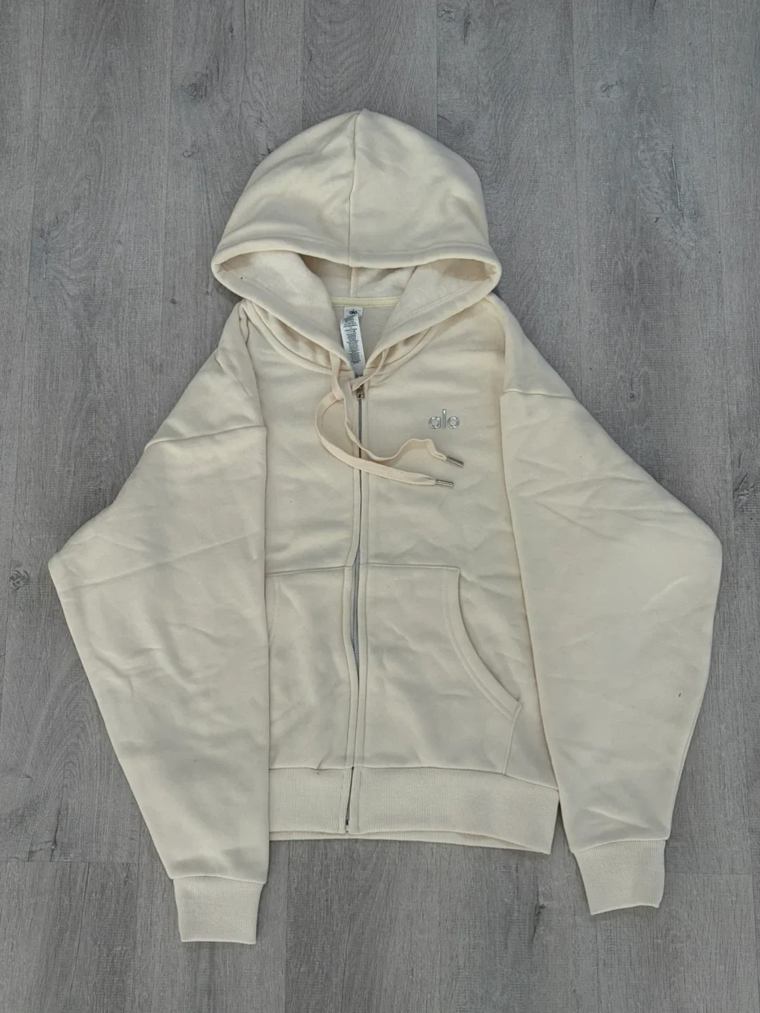 ALO Accolade Full Zip Hoodie - Oatmilk, Small image indicator(2)
