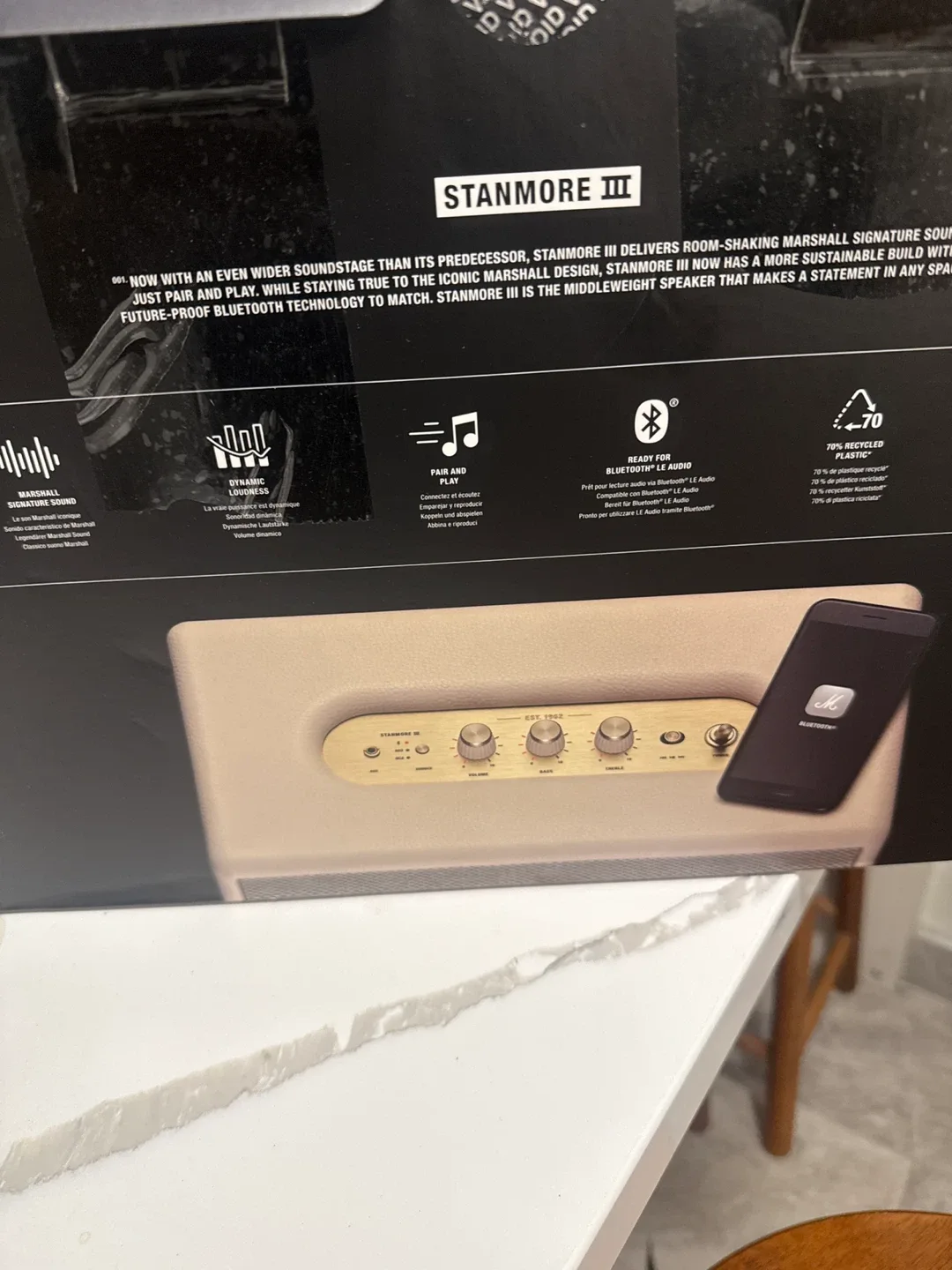 Marshall Stanmore III Cream Bluetooth Speaker - Like New! image indicator(5)