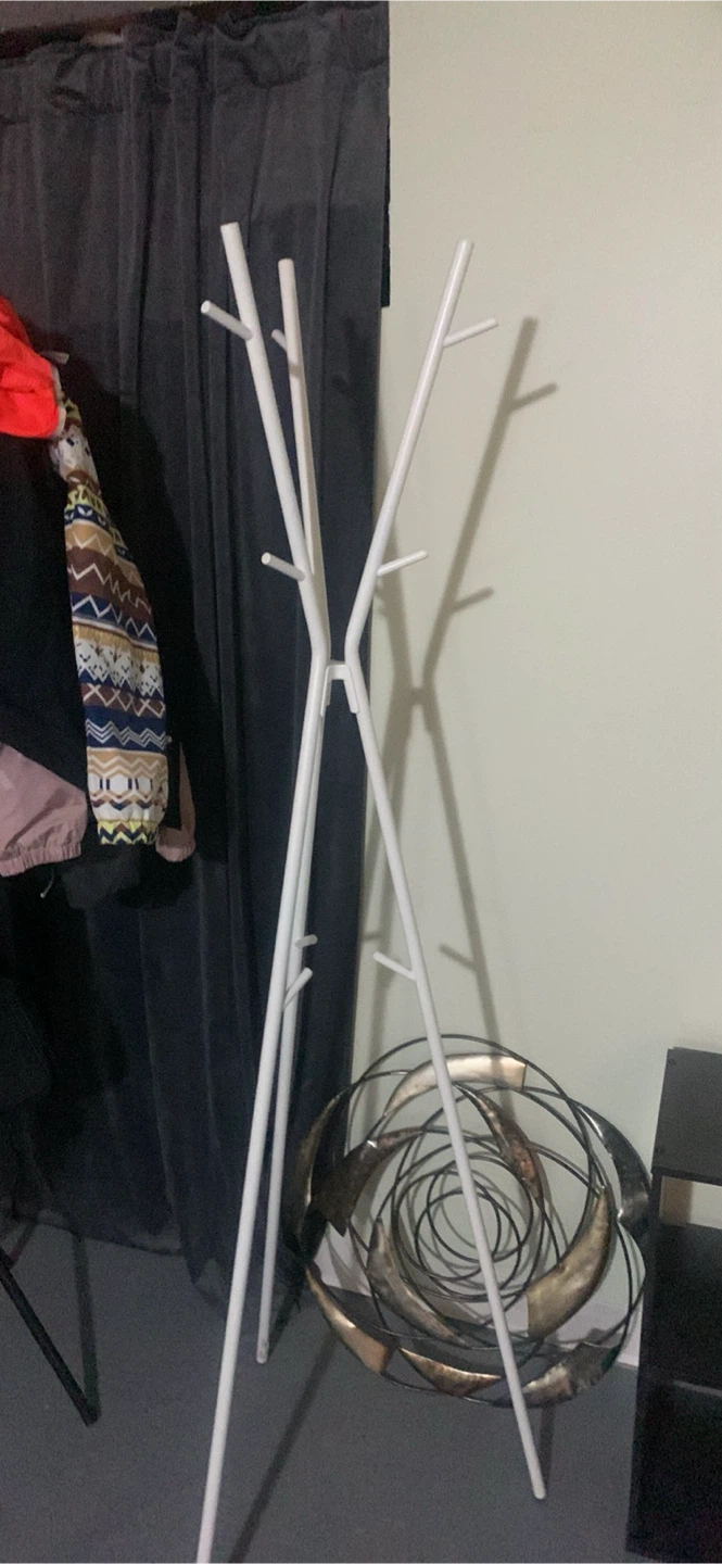 White Coat Rack Stand