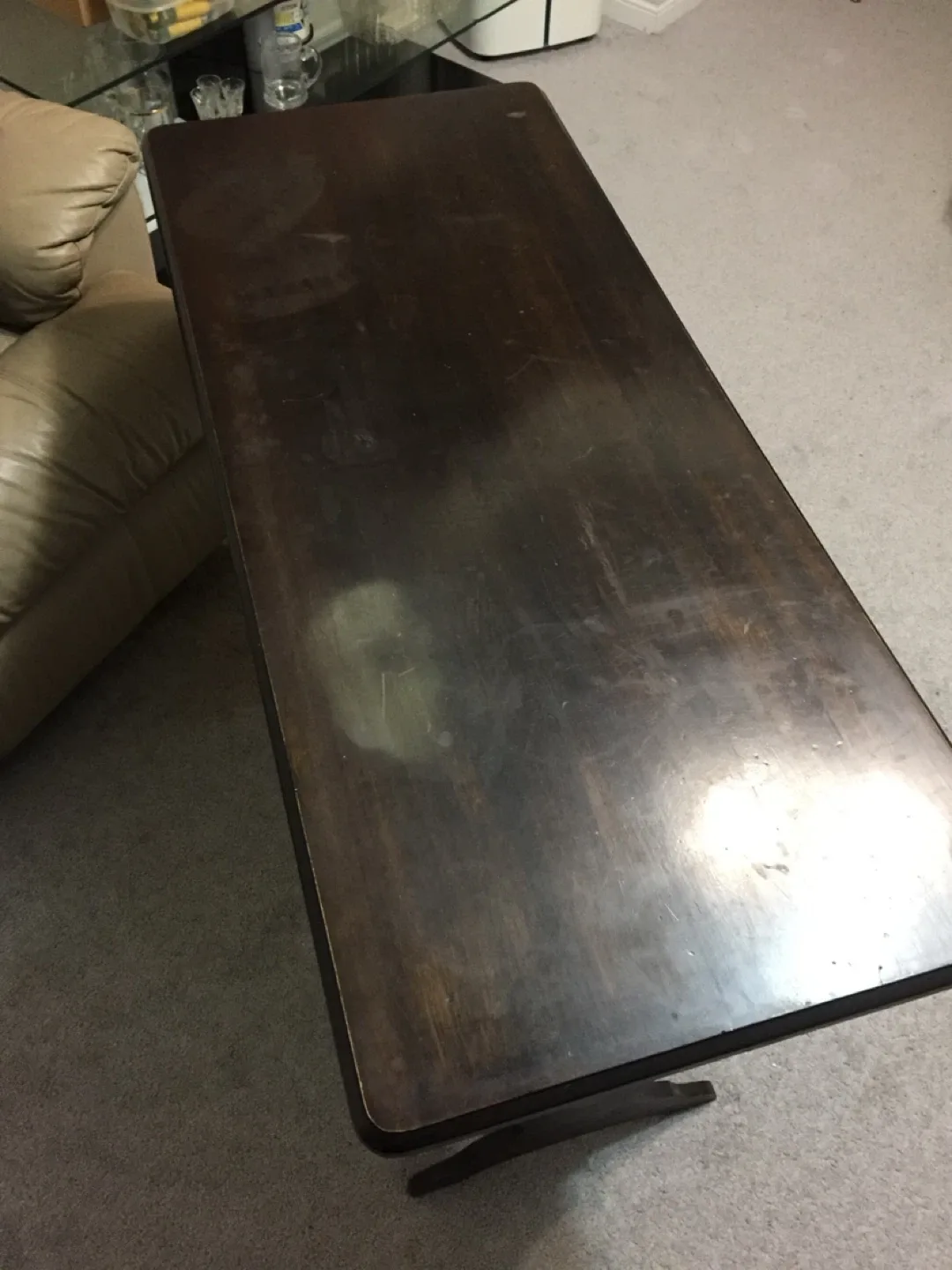 Vintage Dark Wood Accent Table image indicator(5)