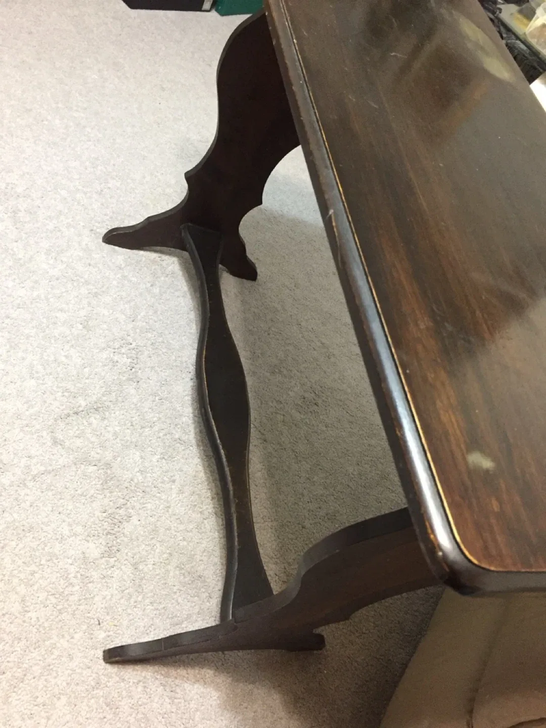 Vintage Dark Wood Accent Table image indicator(3)