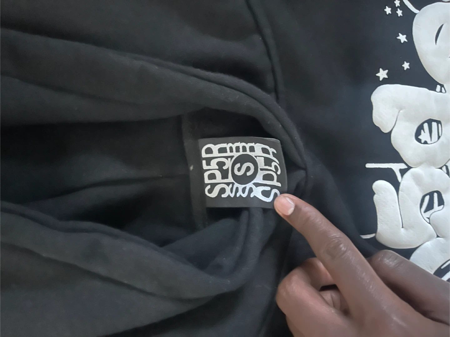 SP5DER Black Hoodie - Size Medium - photo 3