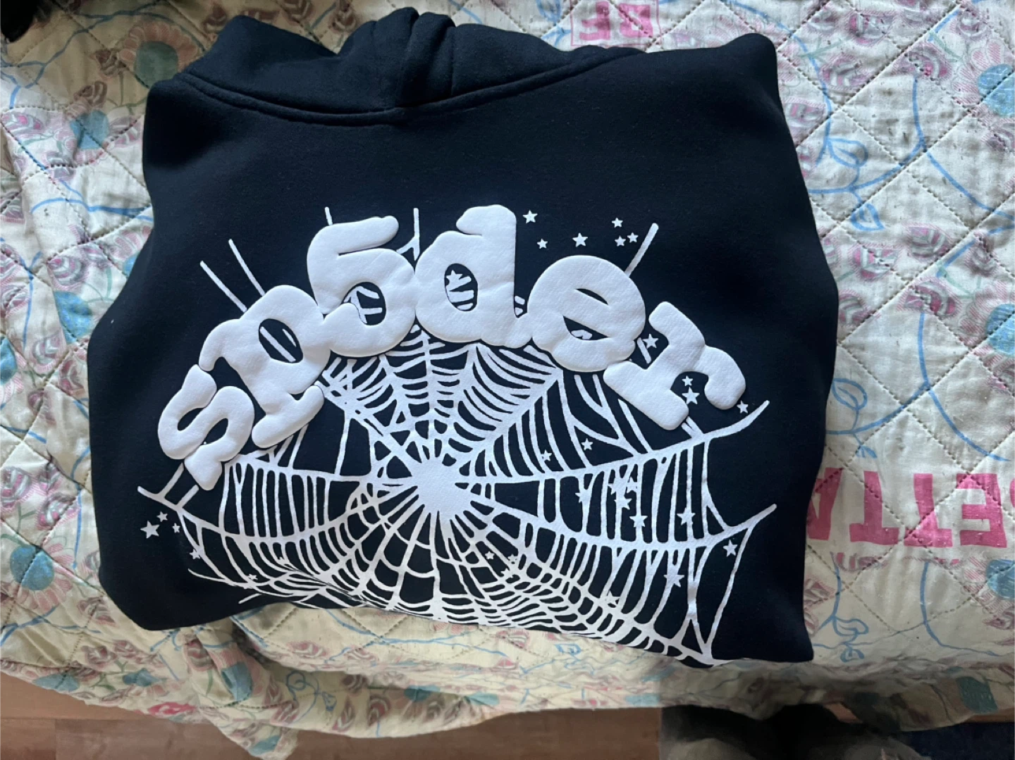 SP5DER Black Hoodie - Size Medium