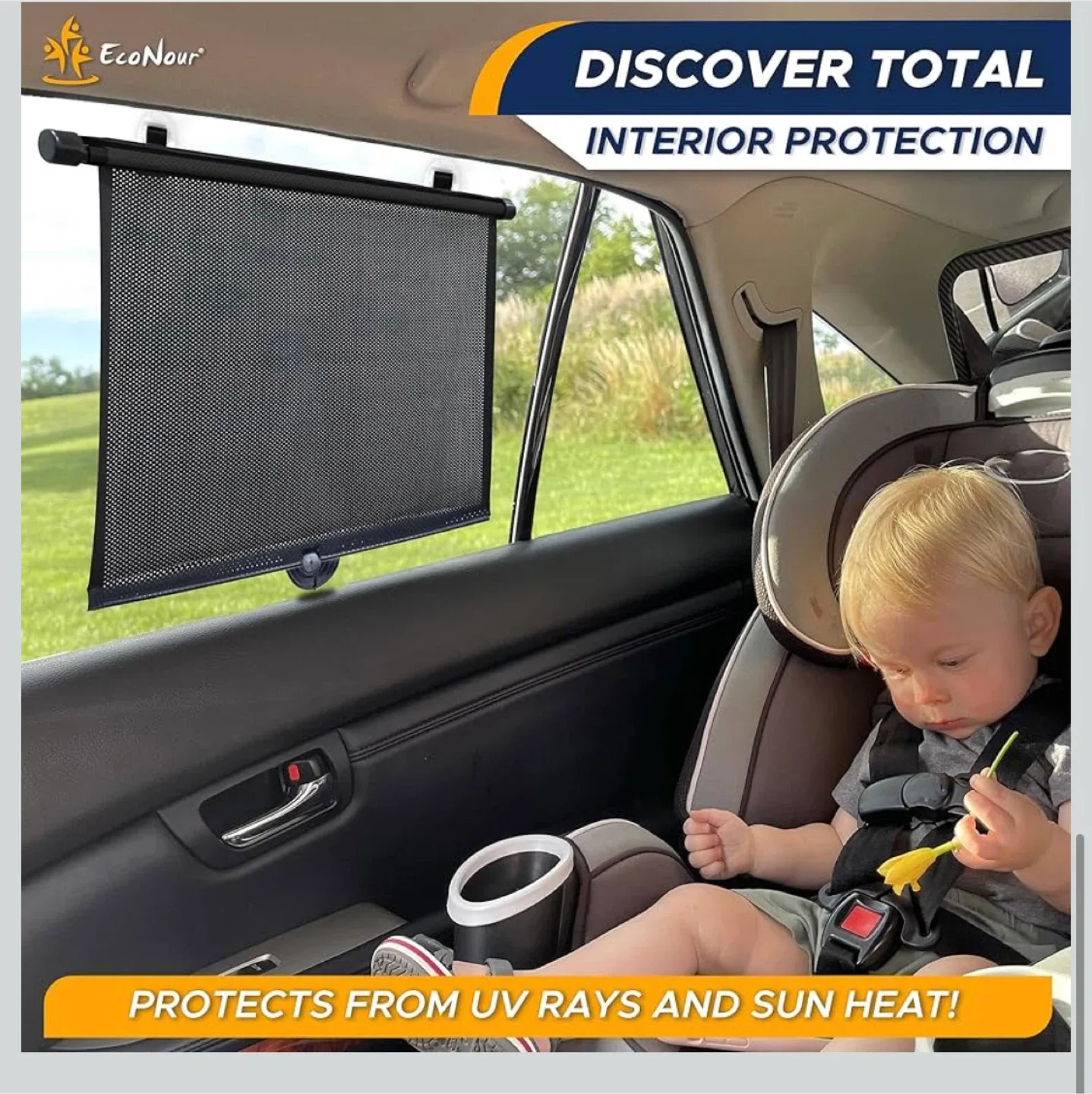 Car Window Shades for Baby (2 Pack) Car Shades for Side Window image indicator(8)