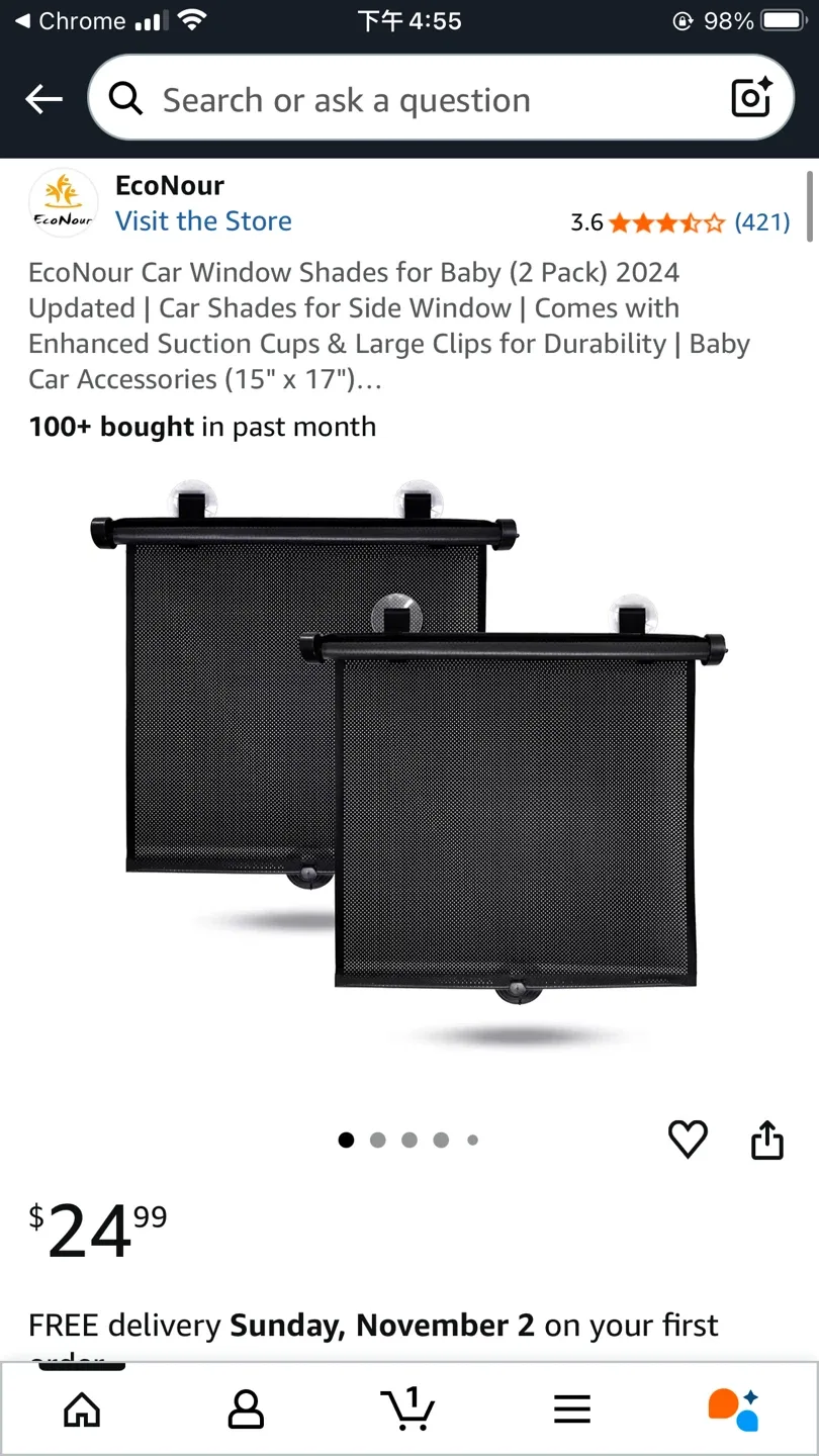 Car Window Shades for Baby (2 Pack) Car Shades for Side Window image indicator(9)