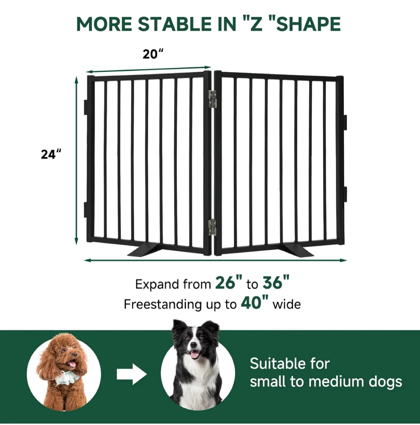 Snagle Paw Metal Freestanding Dog Gate - Black image indicator(3)