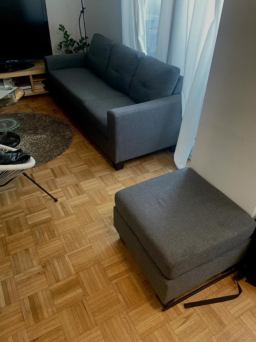 Grey sectional adjustable Sofa and Ottoman Set - photo 2