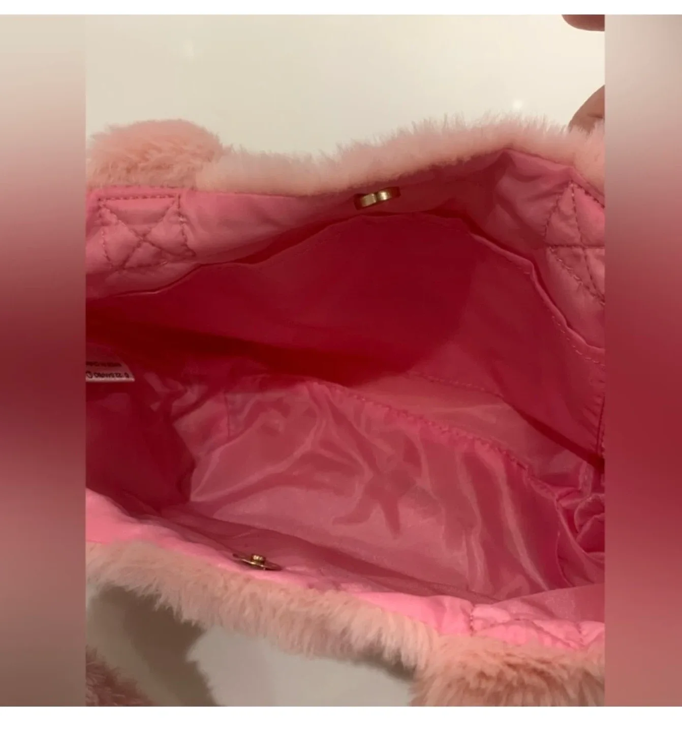 🎀🩷 My MelodySmall Pink Fluffy Tote Bag 🎀🩷 image indicator(3)