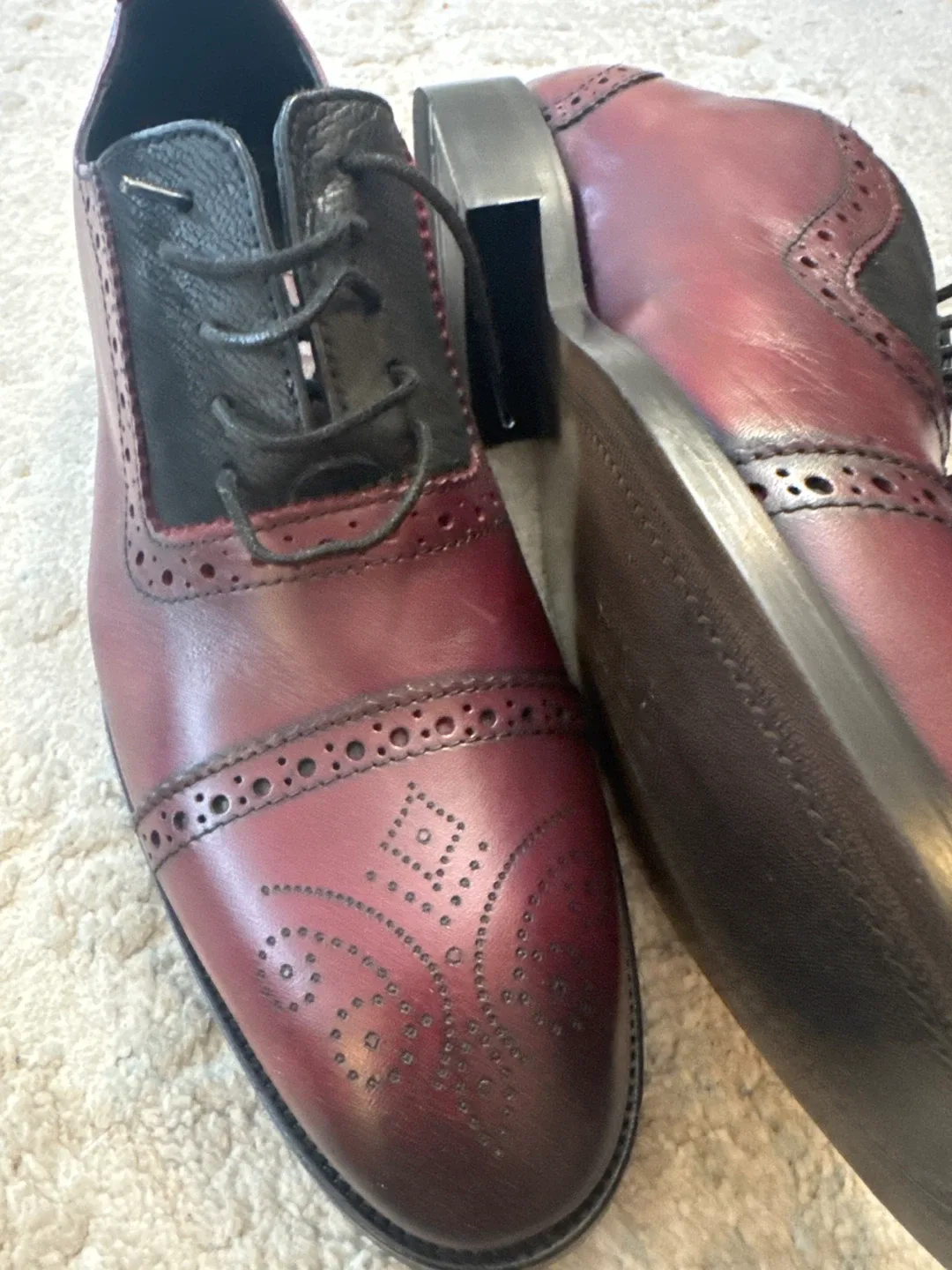 Burgundy Leather Wingtip Dress Shoes image indicator(2)