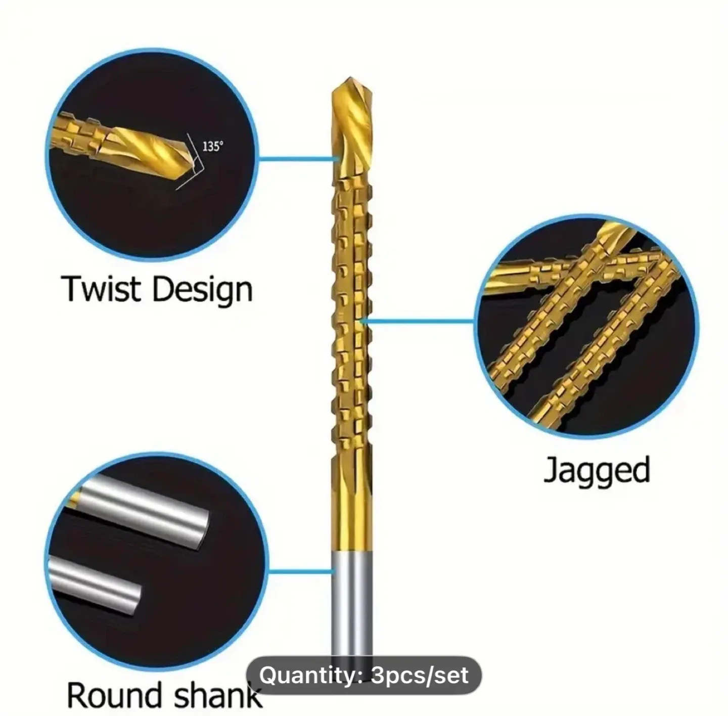 3x High Performance Coated HSS Drill image indicator(6)