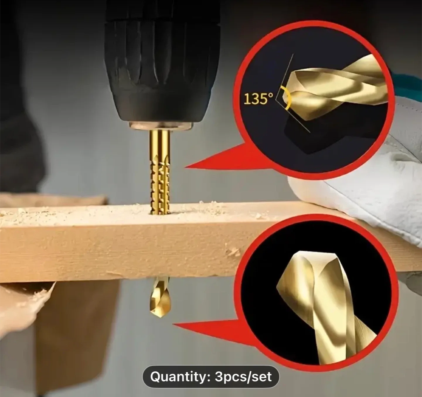 3x High Performance Coated HSS Drill image indicator(5)