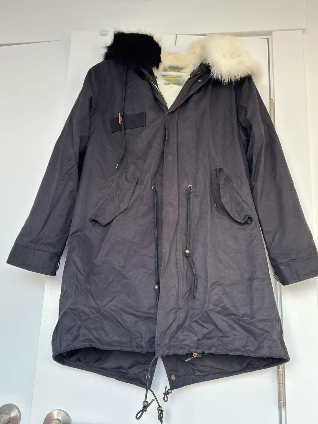 Mr&Mrs Italy Black Parka (with or without Fur Hood image indicator(3)