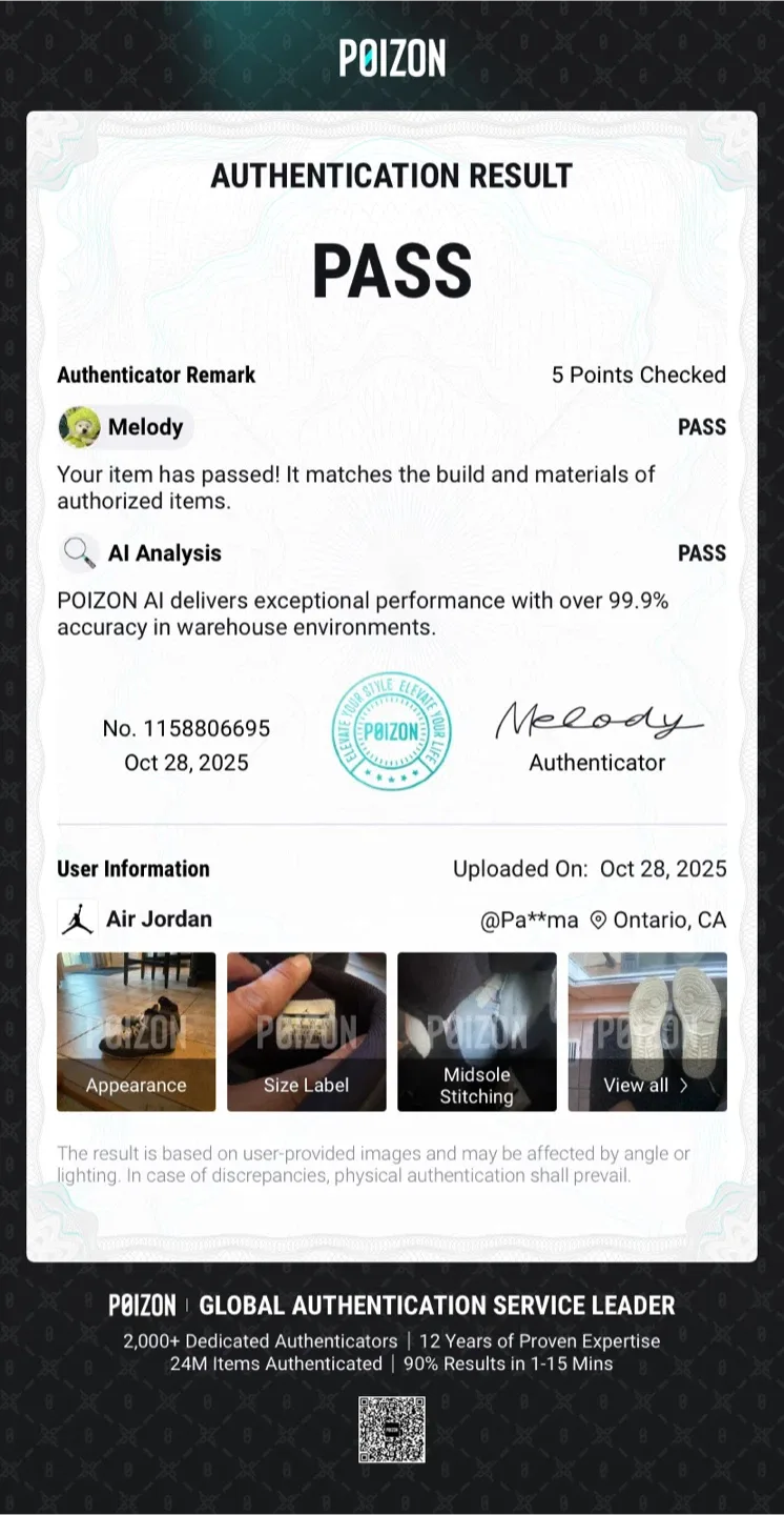 Nike Air Jordan 1 Retro High Stealth – Authenticated by Poizon image indicator(8)