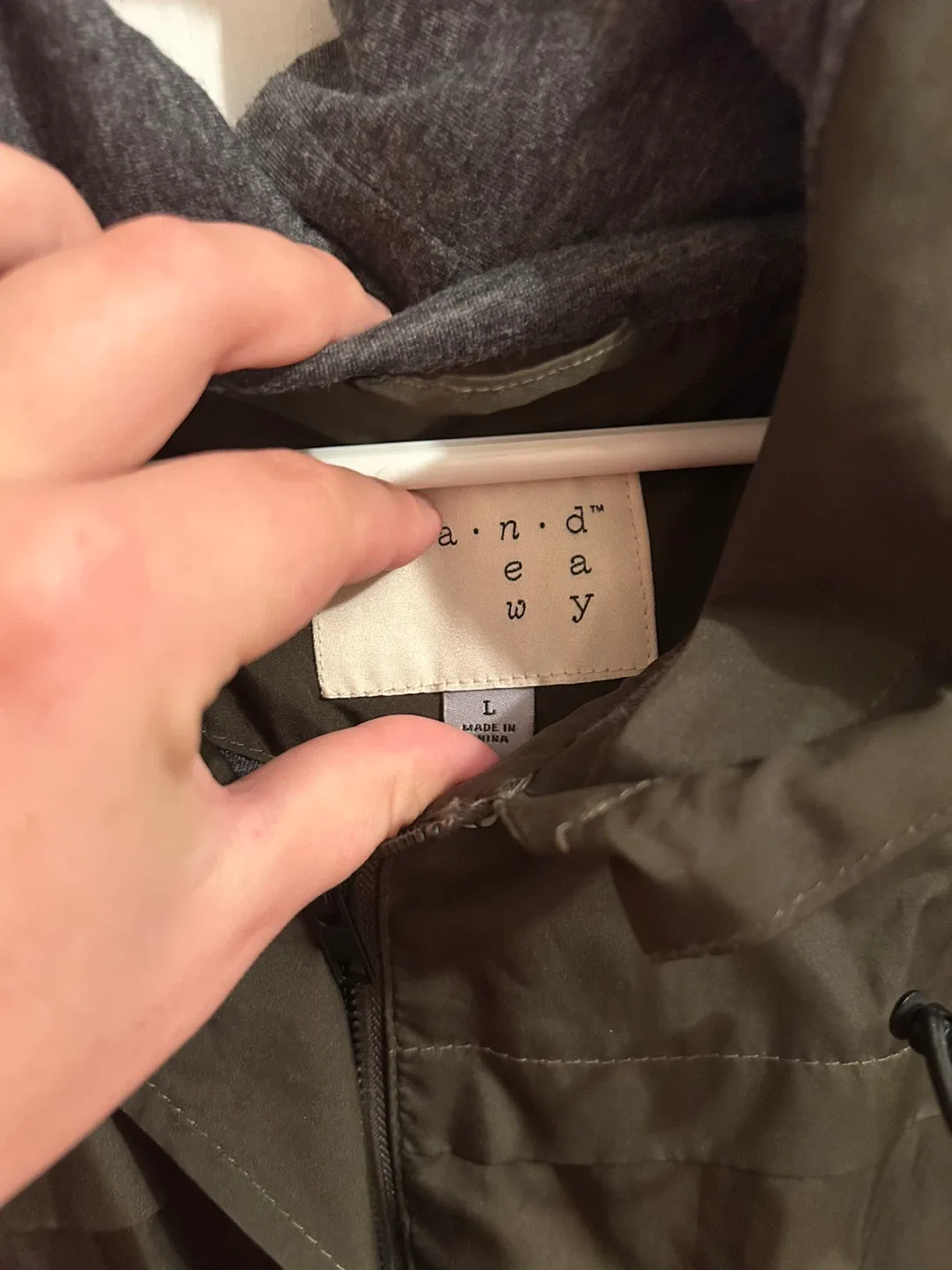 A new day Olive Green Hooded Jacket - Size L image indicator(3)