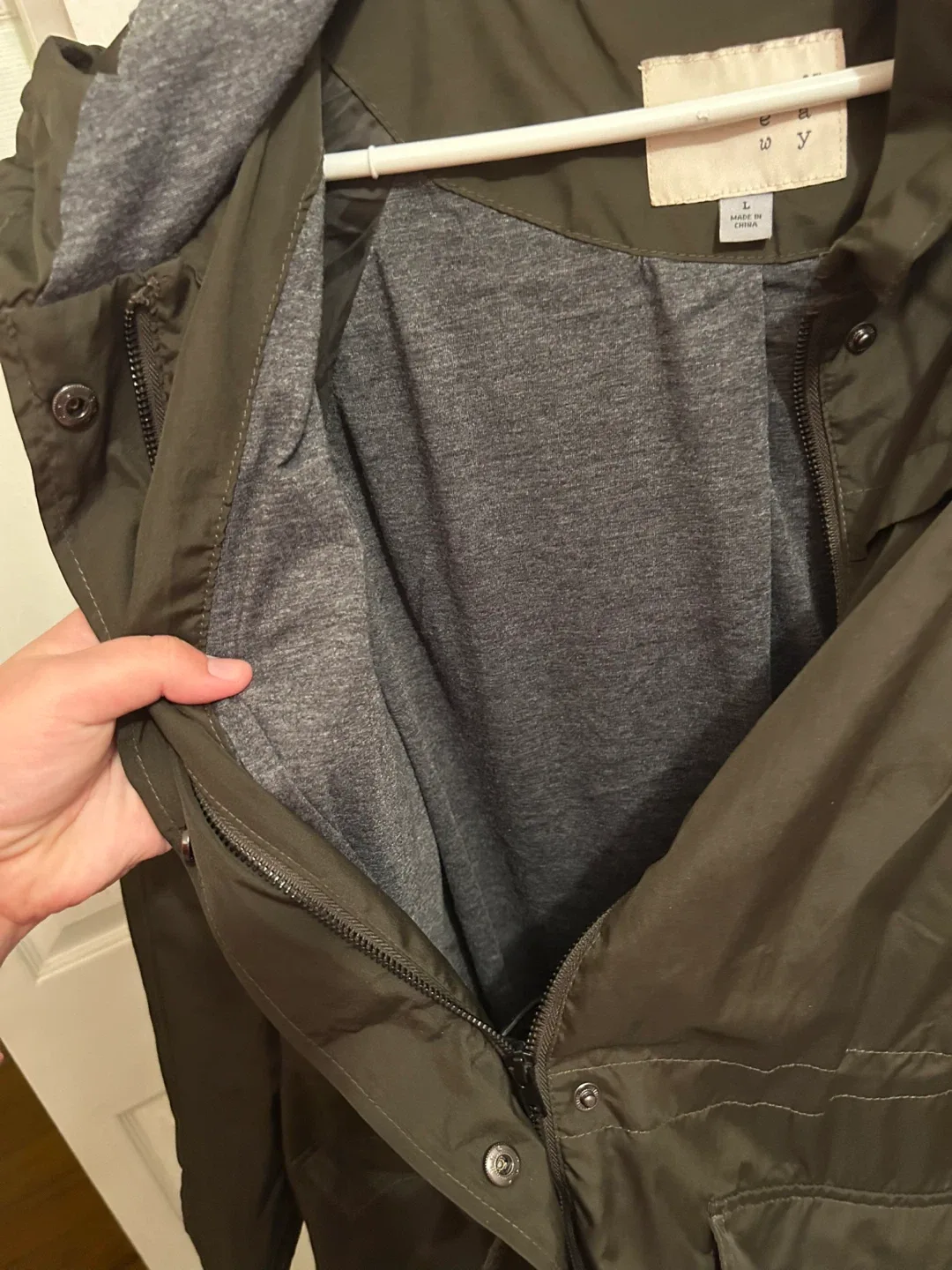 A new day Olive Green Hooded Jacket - Size L image indicator(4)