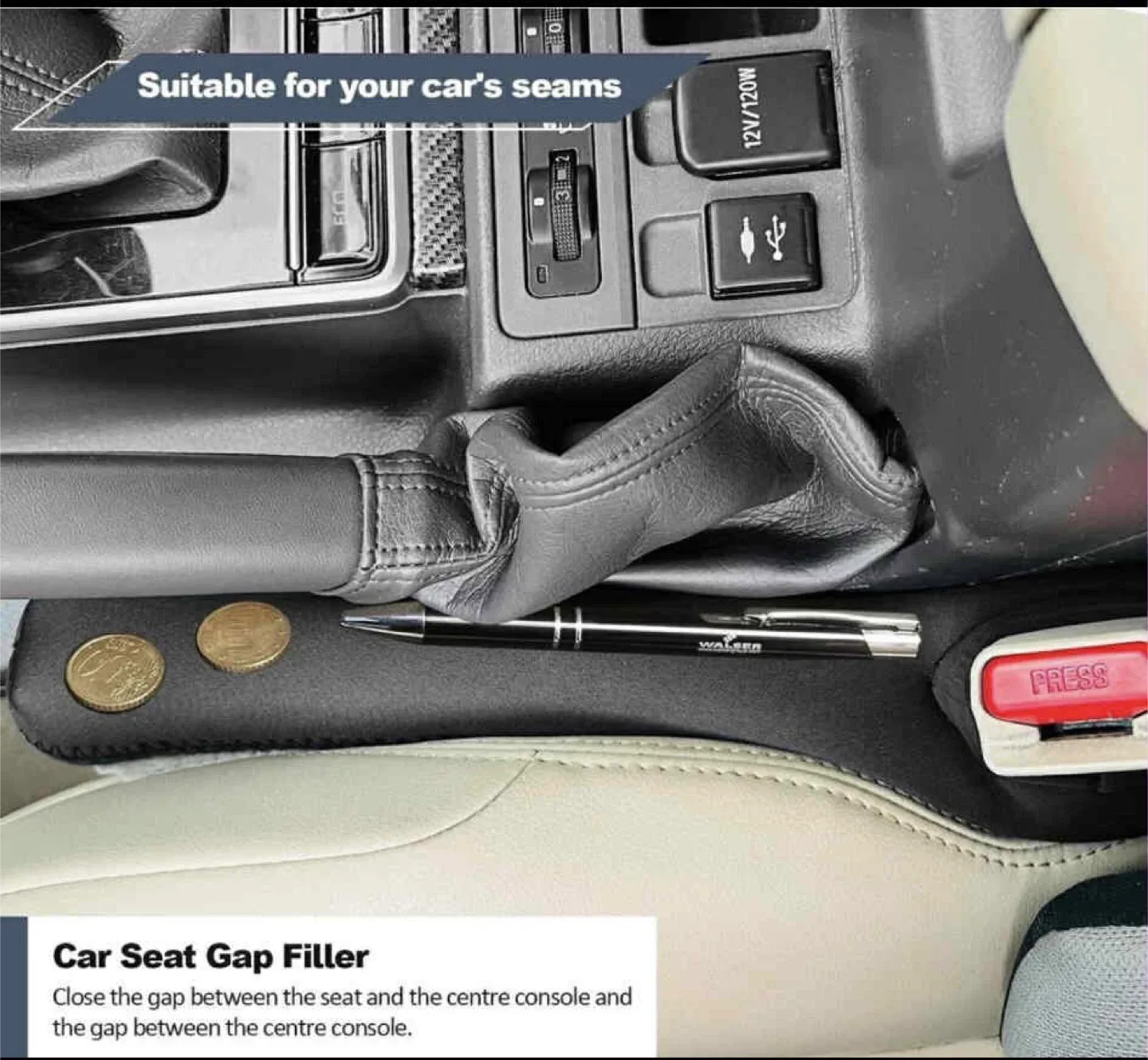 *Brand New* 2pc gap filler Universal Fit Seat Organizer image indicator(3)