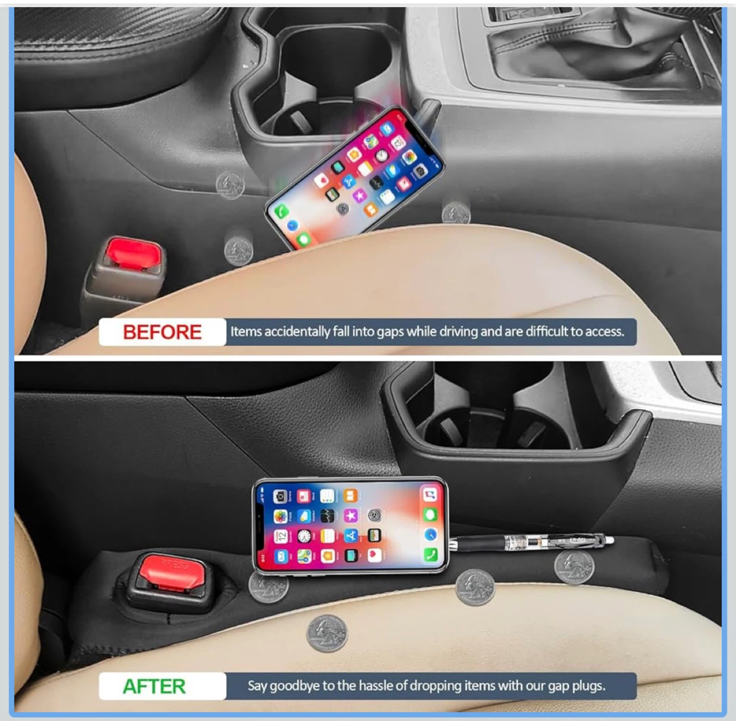 *Brand New* 2pc gap filler Universal Fit Seat Organizer - photo 4