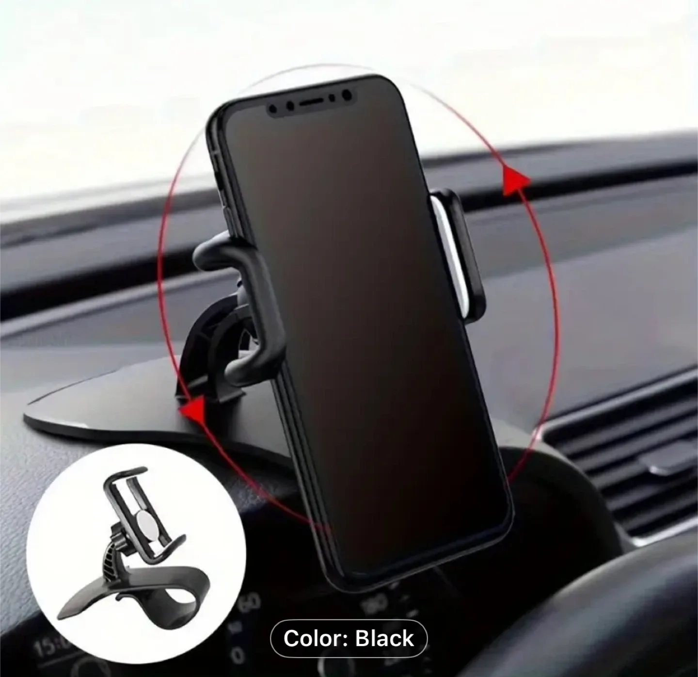 Universal360-degree rotating car dashboard phone holder clip image indicator(3)