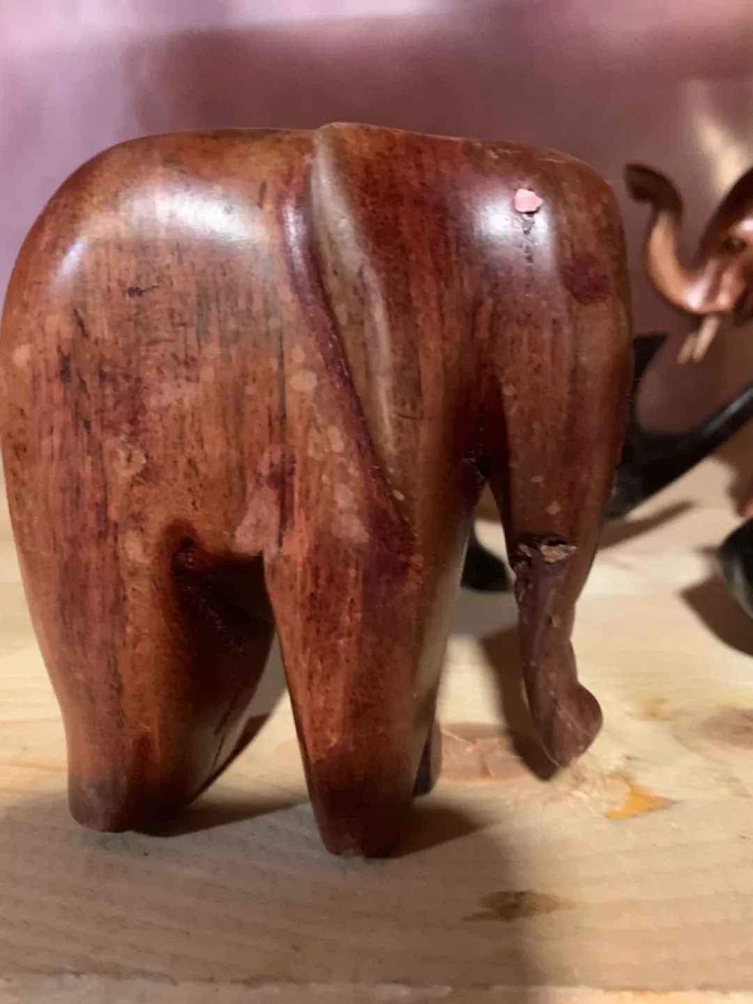 Wooden Elephant Figurine thumbnail