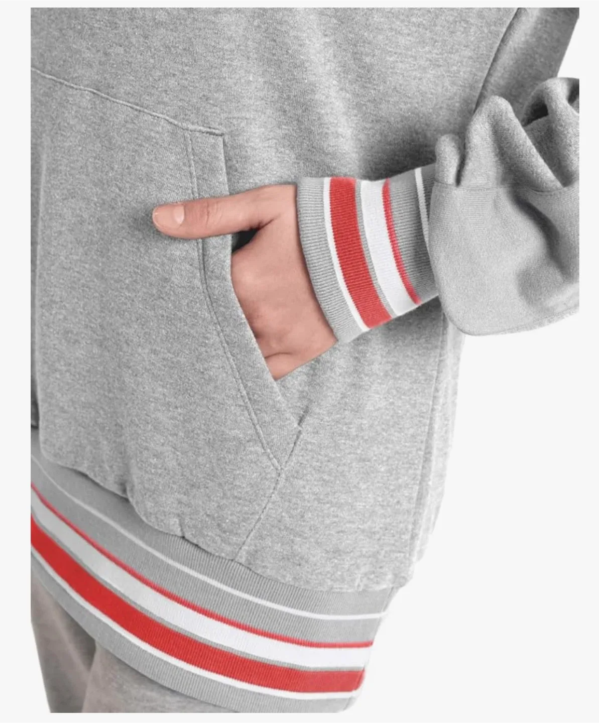 Arena - Adult Hoodie Sweatshirt, Grey w USA Flag, Unisex, Medium image indicator(5)