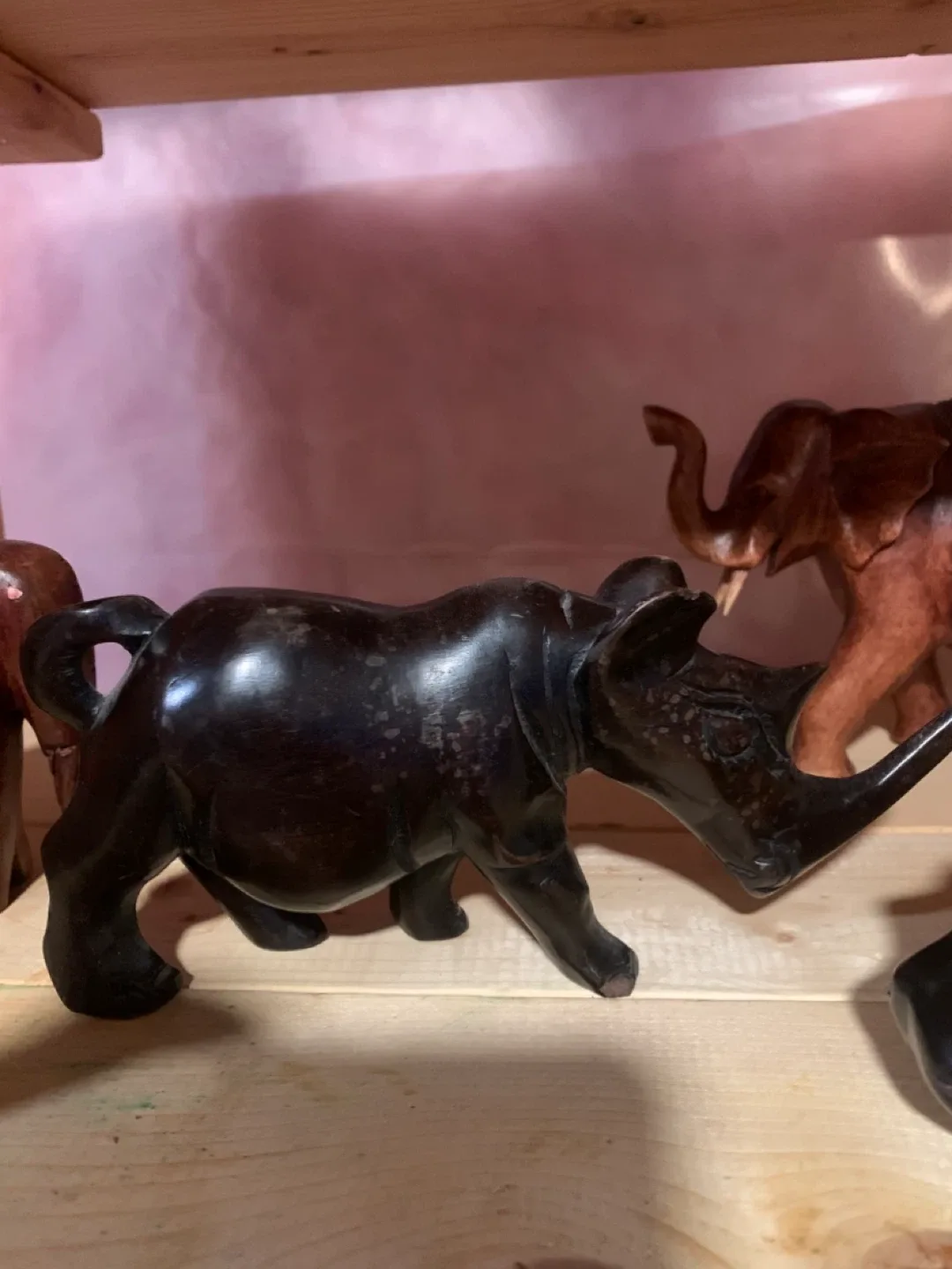 Wooden Rhino Figurine thumbnail