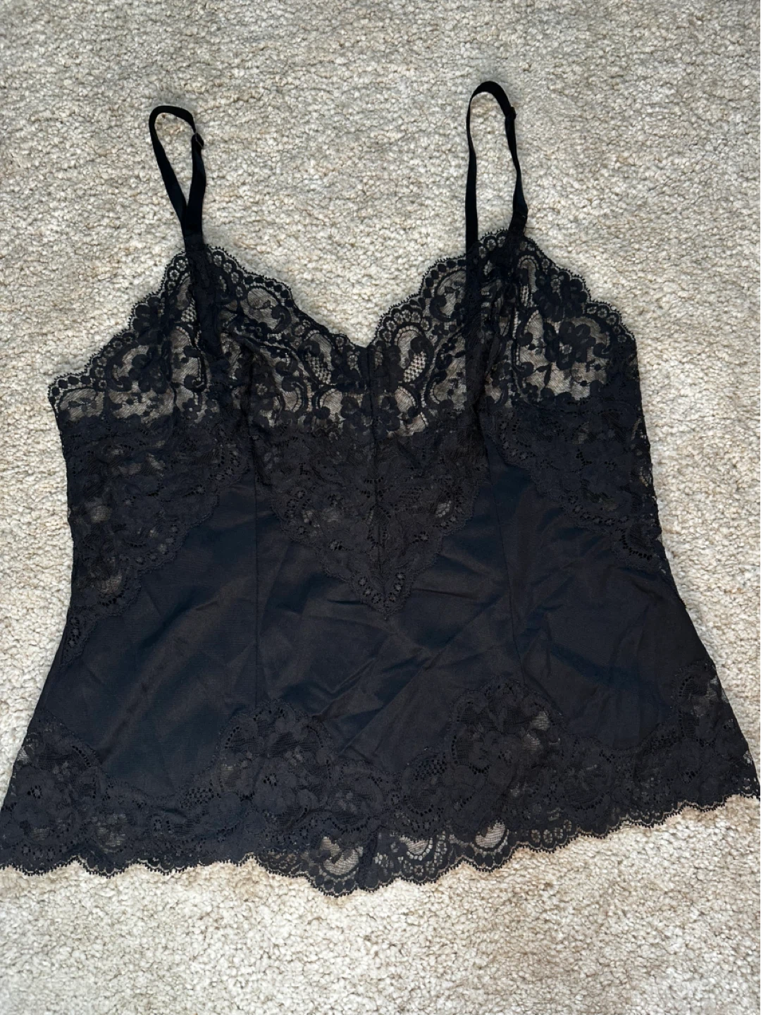 Vintage Black Lace Cami Top