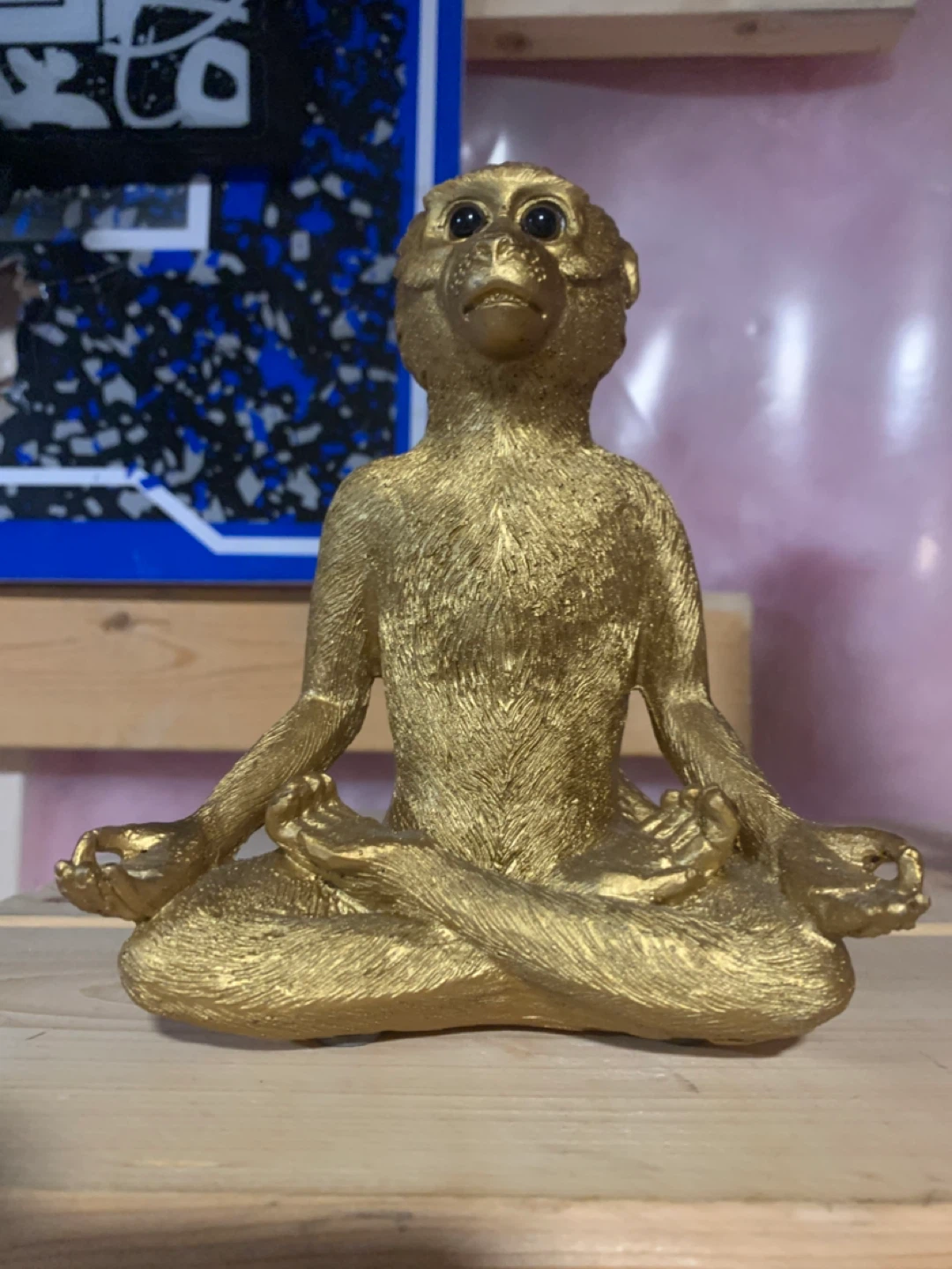 Golden Monkey Meditating Statue
