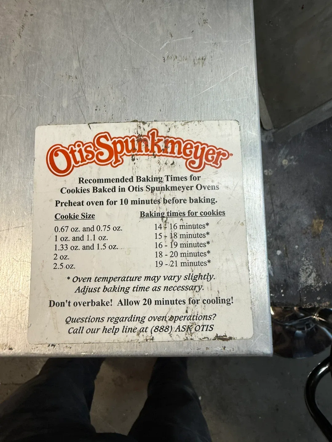 Otis Spunkmeyer Cookie Oven image indicator(4)