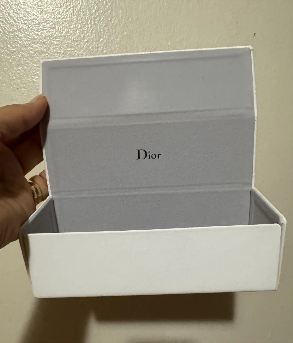 Vintage Christian Dior Glasses Case: White Faux Leather thumbnail