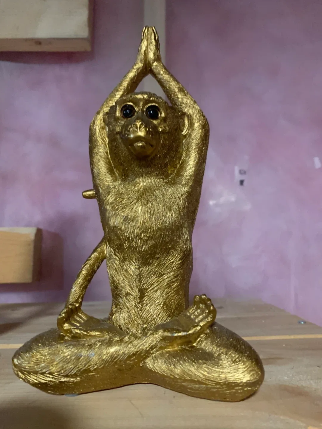 Golden Yoga Monkey Statue thumbnail