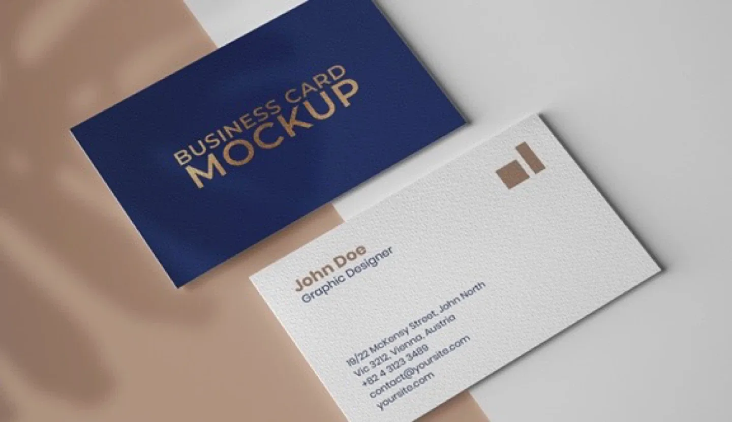 Business Card Mockup - Standard Size. White and brown image indicator(2)