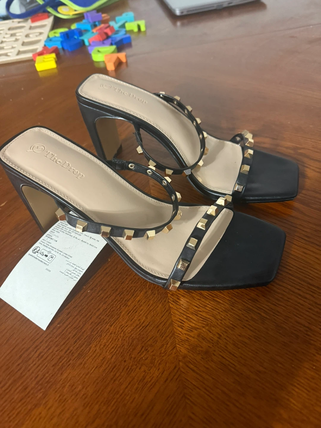 The Drop Black Studded Heels - Size 8.5 - photo 2