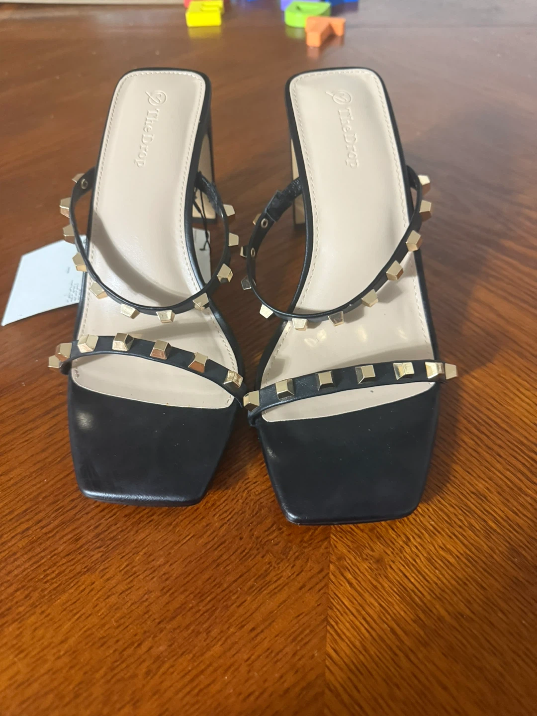The Drop Black Studded Heels - Size 8.5
