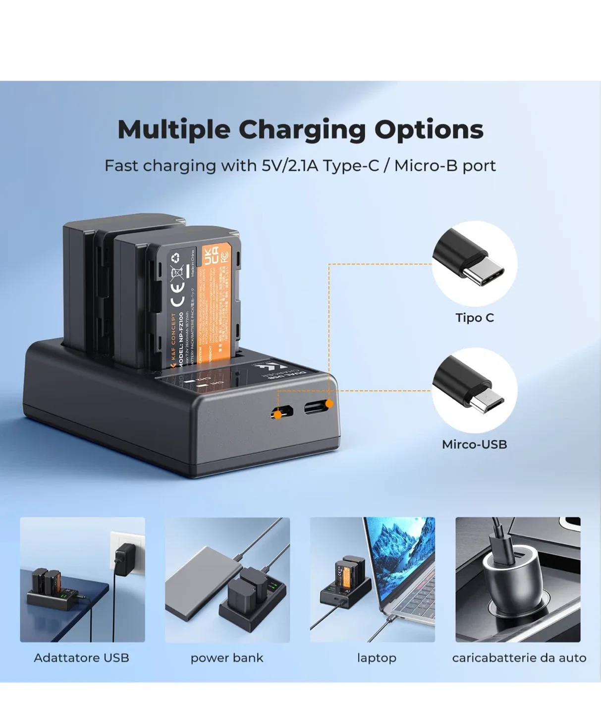 K&F CONCEPT 2280mAh NP-FZ100 Battery image indicator(6)