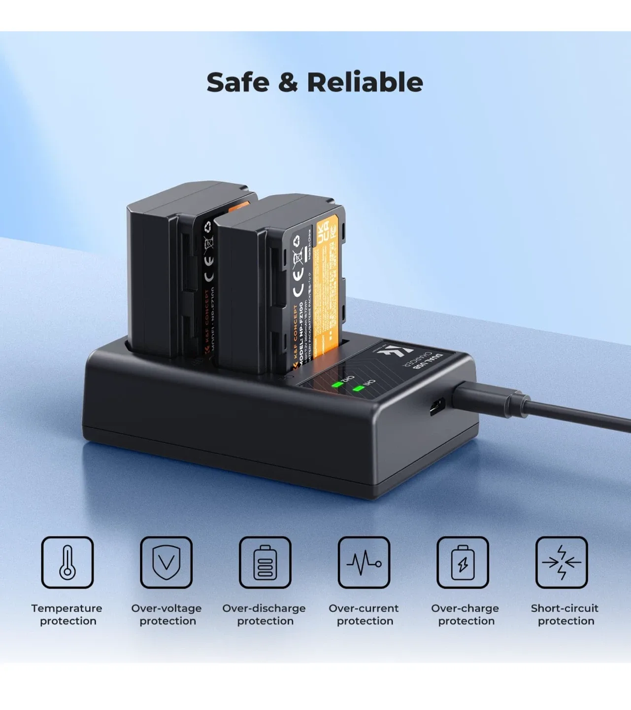 K&F CONCEPT 2280mAh NP-FZ100 Battery image indicator(7)