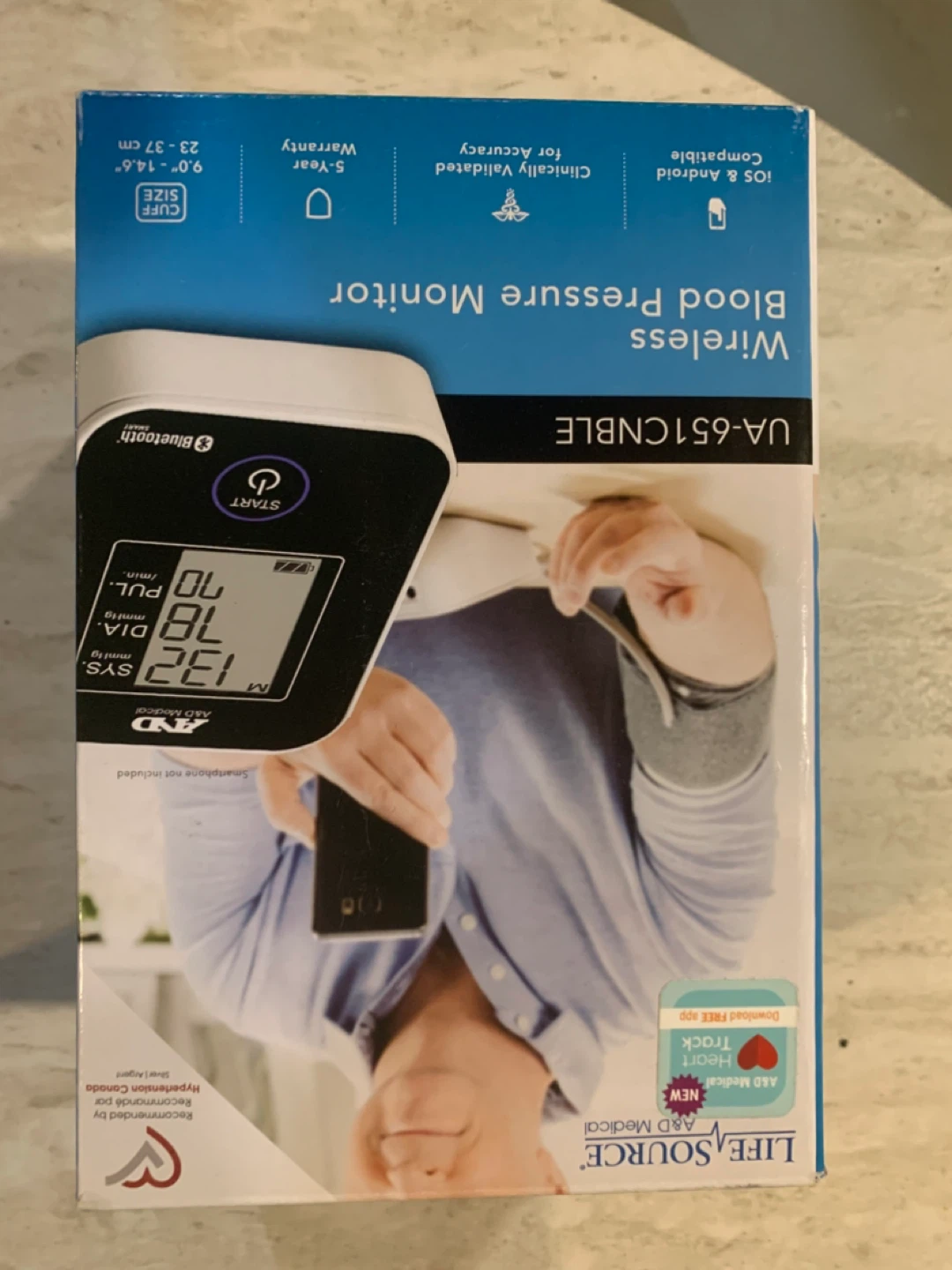 LifeSource Wireless Blood Pressure Monitor UA-651CNBLE