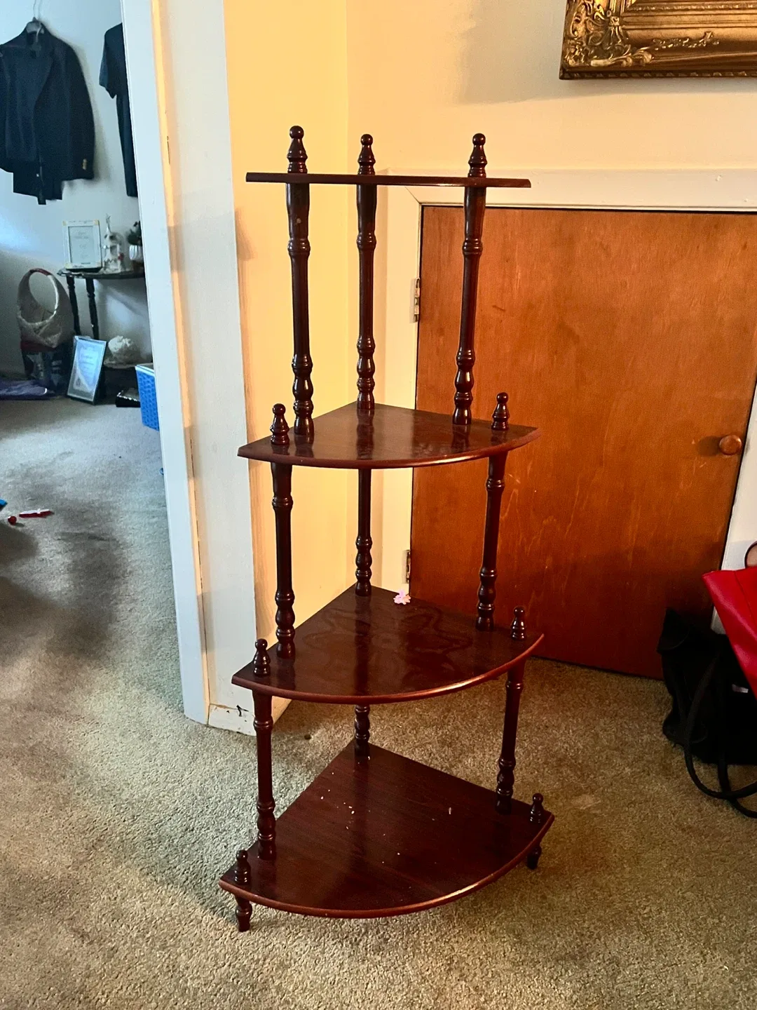 Corner Shelf - 3 Tier Dark Wood thumbnail