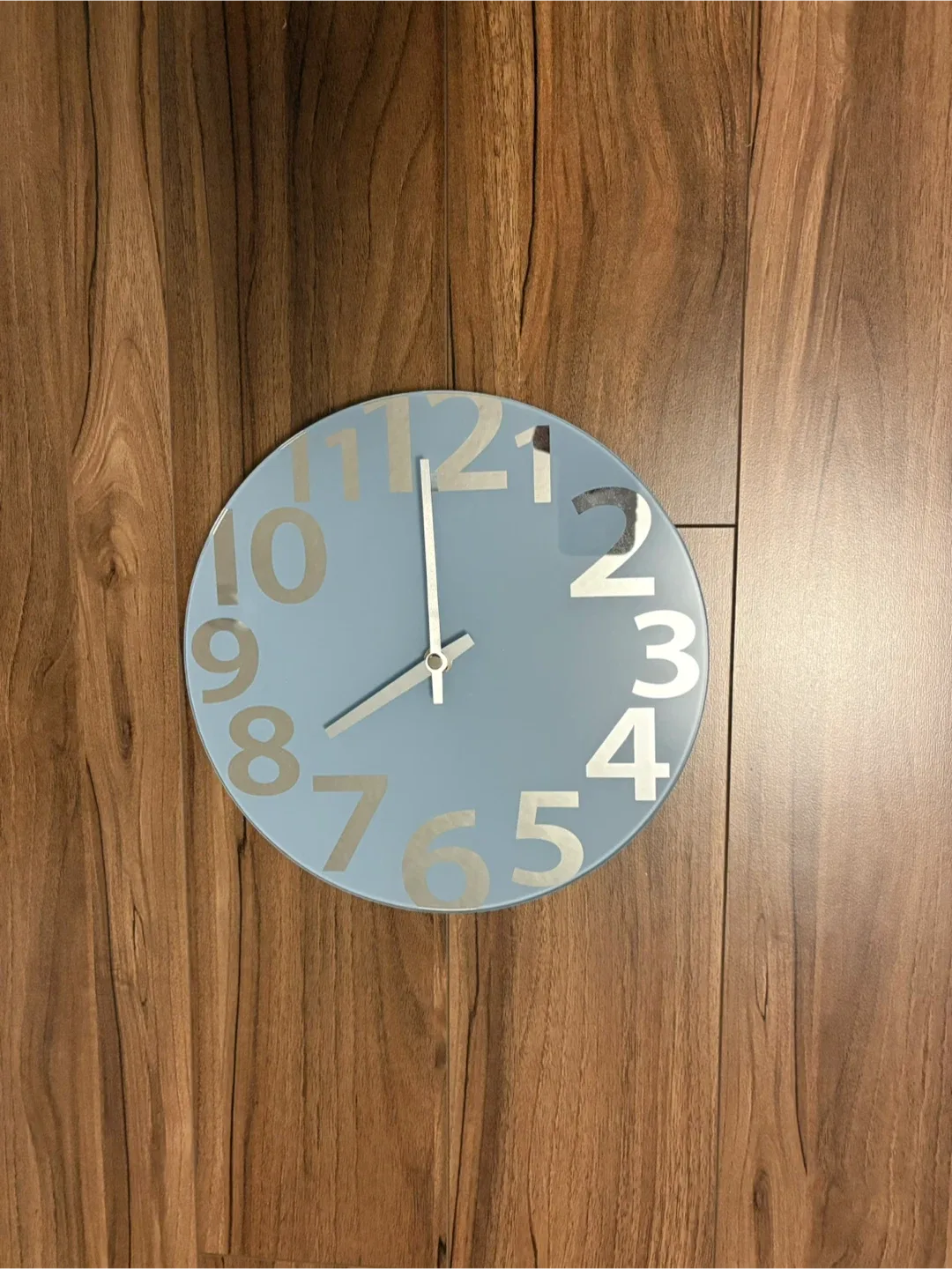 Light Blue/Grey Glass Wall Clock thumbnail