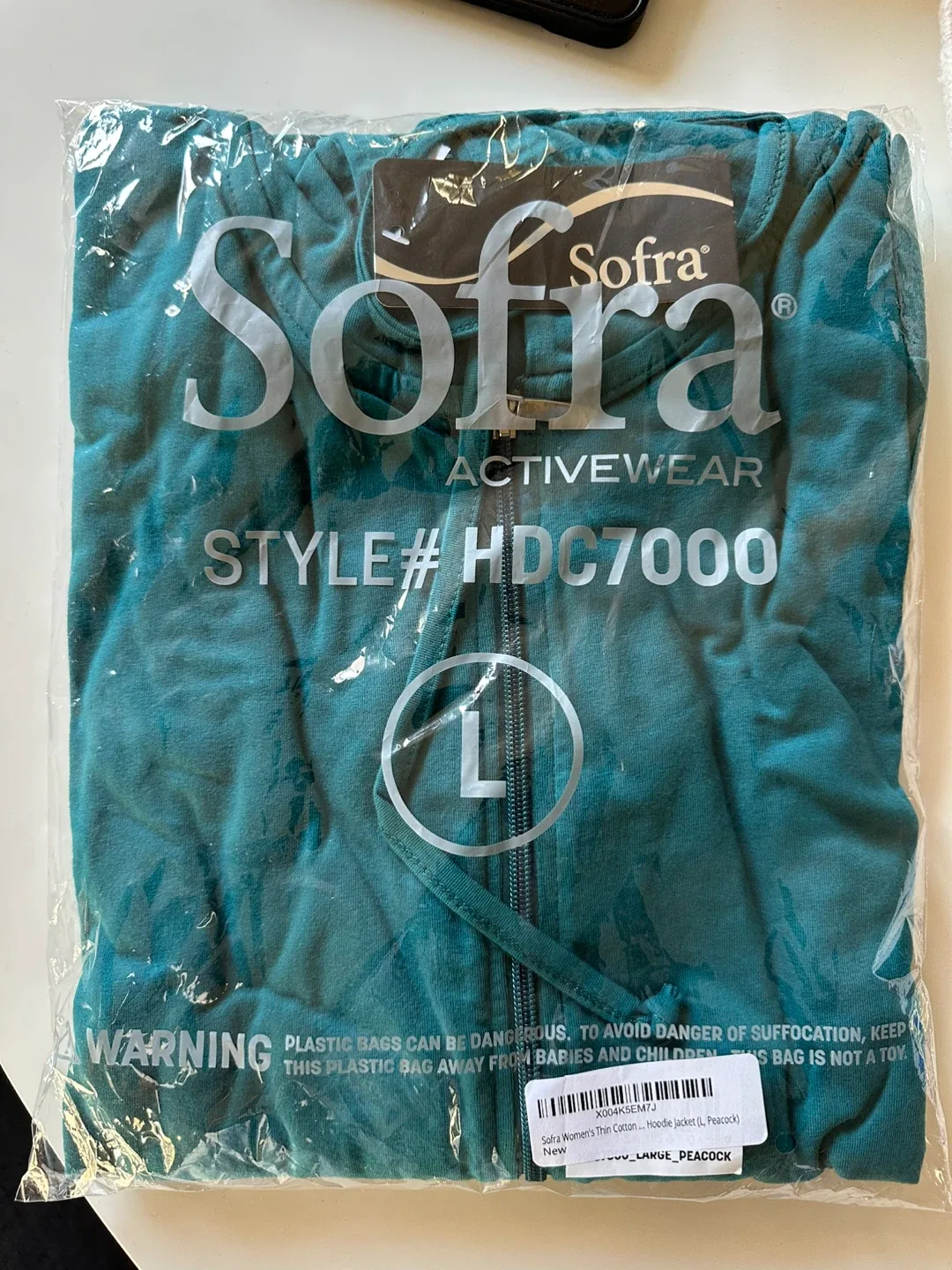 New Sofra Activewear Hoodie L Peacock image indicator(2)
